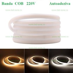 Banda LED COB 220V Silicon Mat Autoadeziva