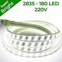 Banda LED 2835 180 SMD/ML 220V Super Bright