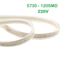 BENZI LED, Banda LED 5730 120 SMD/ML Furtun Silicon 220V, LED-Zone.ro