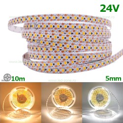 Banda LED 2835 120 SMD/ML 24V 5mm Interior Rola 10m Any Cut