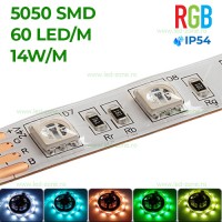 BENZI LED, Banda LED 5050 60 SMD/ML RGB Silicon 24V, LED-Zone.ro