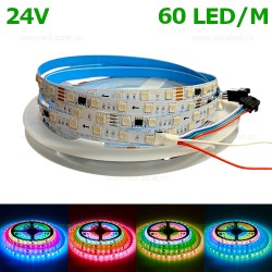 Banda LED 5050 60 SMD/ML RGB Interior Digitala 24V Rola 10m