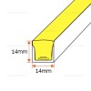 Neonflex LED 24V 12W/ML 14x14mm RGB Digital Rola 5M