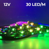 BENZI LED 12V - Reduceri Banda LED 5050 30 SMD/ML Silicon Digitala  RGB 12V Promotie