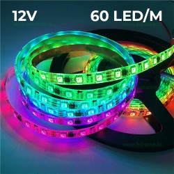 Banda LED 5050 60 SMD/ML RGB Digitala 12V Silicon WS2811