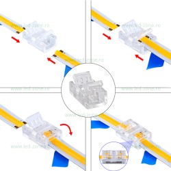Conector Imbinare 2 Contacte Banda LED COB 5mm Interior