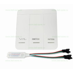 Controller Banda LED Digitala WS2811 IC 24V 2 Iesiri cu Telecomanda Aplicata