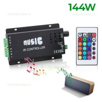 CONTROLLERE, Controller Muzical Banda LED RGB 12A 144W Telecomanda IR, LED-Zone.ro