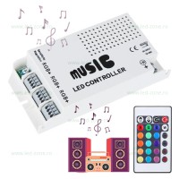 CONTROLLERE, Controller Muzical Banda LED RGB 6A 72W Telecomanda IR, LED-Zone.ro