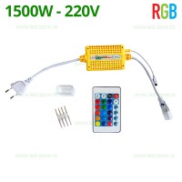 ALIMENTARE BANDA LED 220V - Reduceri Controller Banda LED RGB 220V 1500W IR IP65 Telecomanda Slim Promotie