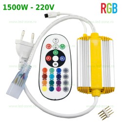 Controller Banda LED RGB 220V 1500W IR IP65 Telecomanda Ovala