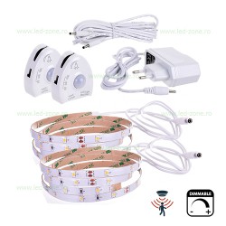 Kit Banda LED 2835 Interior 2x1.2M cu 2 Senzori Miscare