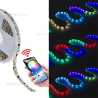 INSTALATII LED EXTERIOR - Reduceri Kit Banda LED 5050 Magic Color Silicon Digitala WIFI Telefon 5M Promotie