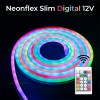 Kit Neonflex LED Slim Digital 12V 5m Telecomanda