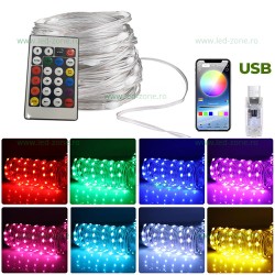 Kit Banda LED RGB 5V Digitala USB WIFI Telecomanda Rola 10m