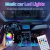 Kit Banda LED RGB Interior Auto 110cm si 25cm USB cu Telecomanda si Aplicatie Telefon