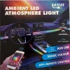 Kit Banda LED RGB Interior Auto 110cm si 25cm USB cu Telecomanda si Aplicatie Telefon