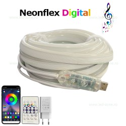 Kit Neonflex LED RGB Digital Muzical 5m Telecomanda si Telefon
