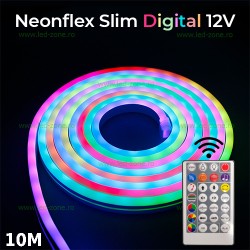 Kit Neonflex LED Slim RGB Digital 10m Telecomanda