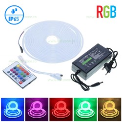 Kit Neonflex LED Ultra Slim 12V RGB Telecomanda IR