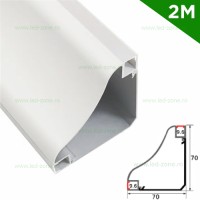 PROFILE BANDA LED - Reduceri Profil Aluminiu Aplicat 90 Grade Iluminare Dubla 2M 9.6MM Promotie