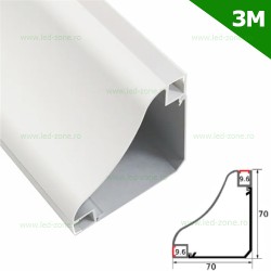Profil Aluminiu Aplicat 90 Grade Iluminare Dubla 3M 9.6MM