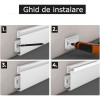 Profil Aluminiu Aplicat Alb Dispersor Alb 2M 14.3MM Plinta