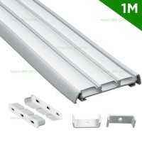 PROFILE ALUMINIU INCASTRATE - Reduceri Profil Aluminiu Aplicat Dispersor Mat 1M 13MM Promotie