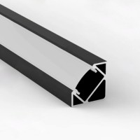 PROFILE ALUMINIU APLICATE, Black Friday - Profil Aluminiu Aplicat Negru 90 Grade Dispersor Alb 2M 12.5MM, LED-Zone.ro