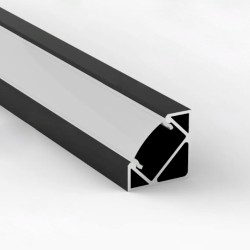 Profil Aluminiu Aplicat Negru 90 Grade Dispersor Alb 2M 12.5MM