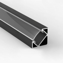 Profil Aluminiu Aplicat Negru 90 Grade Dispersor Negru 2M 12.5MM