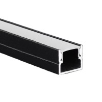 PROFILE BANDA LED, Profil Aluminiu Aplicat Negru Dispersor Alb 2M 10MM, LED-Zone.ro