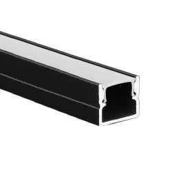 Profil Aluminiu Aplicat Negru Dispersor Alb 2M 10MM