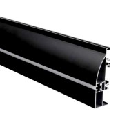 PROFILE BANDA LED, Profil Aluminiu Aplicat Negru Dispersor Alb 2M 13.5MM Plinta , LED-Zone.ro