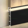 Profil Aluminiu Aplicat Negru Dispersor Alb 2M 14.3MM Plinta
