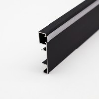 PROFILE BANDA LED, Profil Aluminiu Aplicat Negru Dispersor Alb 2M 14.3MM Plinta, LED-Zone.ro