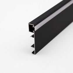 Profil Aluminiu Aplicat Negru Dispersor Alb 2M 14.3MM Plinta