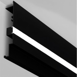 Profil Aluminiu Aplicat Negru Dispersor Alb 2M 17.6MM