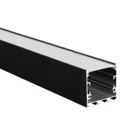 PROFILE ALUMINIU APLICATE, Black Friday - Profil Aluminiu Aplicat Negru Dispersor Alb 2M 32MM, LED-Zone.ro