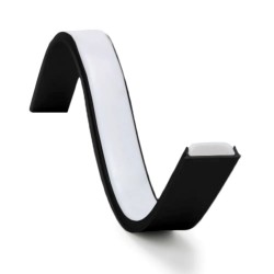 Profil Aluminiu Aplicat Negru Dispersor Alb 2M Flexibil 13MM 