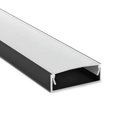 Profil Aluminiu Aplicat Negru Dispersor Alb 2M 27MM