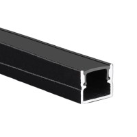 PROFILE BANDA LED, Profil Aluminiu Aplicat Negru Dispersor Negru 2M 10MM, LED-Zone.ro