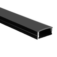 PROFILE ALUMINIU APLICATE, Black Friday - Profil Aluminiu Aplicat Negru Dispersor Negru 2M 21MM, LED-Zone.ro