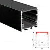 Profil Aluminiu Aplicat Negru Dispersor Negru  2M 32MM