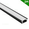 Profil Aluminiu Incastrat Negru Dispersor Alb 2M 11MM