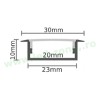 Profil Aluminiu Incastrat Dispersor Mat 2M 20MM
