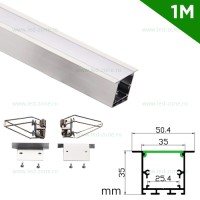 PROFILE ALUMINIU INCASTRATE, Profil Aluminiu Incastrat Dispersor Mat Clipsuri 1M 25.4MM, LED-Zone.ro