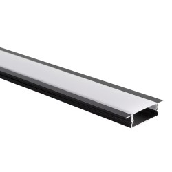 Profil Aluminiu Incastrat Negru Dispersor Alb 2M 27MM