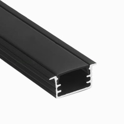 Profil Aluminiu Incastrat Negru Dispersor Negru 2M 12MM