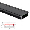 Profil Aluminiu Incastrat Negru Dispersor Negru 2M 27MM